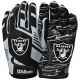3. Wilson NFL Stretch Fit Receivers Gloves WTF9326LV Black One size