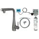 Kitchen faucet with water filtration kit and pull-out spout