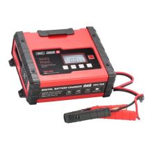 PRAKTIK CHARGER 15 LCD charger, charging voltage: 12 V IDEAL, charging current: 2/8/15A, supply voltage: 230V, battery type: AGM/EFB/GEL/MF/WET