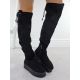 5. Women's Black Suede Platform Boots Big Star SS274264
