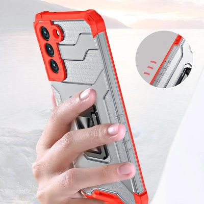 9. Crystal Ring Case tough hybrid cover + magnetic holder for Samsung Galaxy S22 + (S22 Plus) green