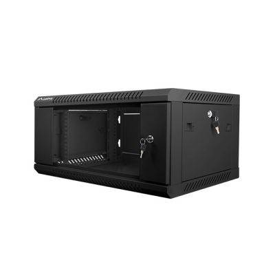 2. Lanberg WF01-6404-10B single-section cabinet (4U; 280mm / 600mm / 450mm; wall-mounted; Glass; 19''; black)
