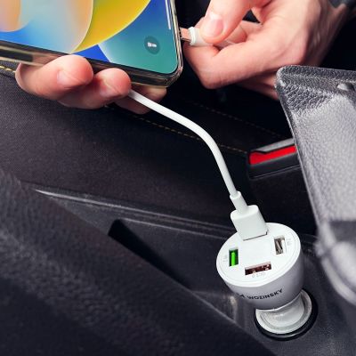 8. Wozinsky WCCAW 50W 4x USB-A QC car charger - white