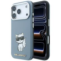 Karl Lagerfeld Smooth Choupette Sketch MagSafe case for iPhone 18 Pro / 17 Pro - light blue