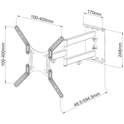 3. TECHLY TV WALL MOUNT LED/LCD 23-55 INCHES 45KG