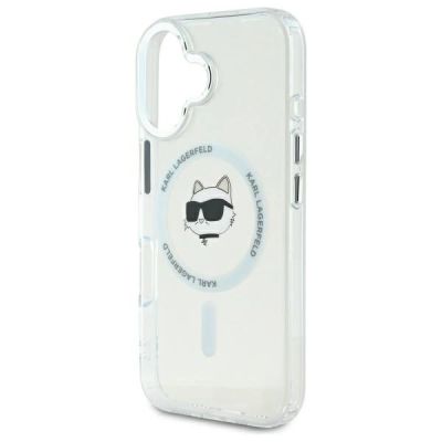 6. Karl Lagerfeld IML Metal Choupette Head MagSafe case for iPhone 16 Plus - white
