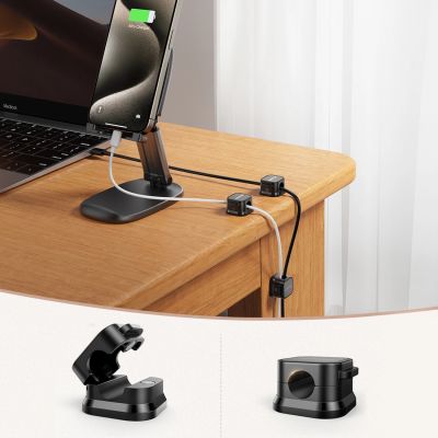 6. Joyroom JR-ZS368 magnetic cable organizer - black (6 pcs.)