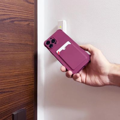 7. Card Armor Case Pouch Cover for iPhone 13 Pro Card Wallet Silicone Air Bag Armor Case Raspberry