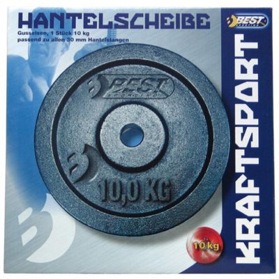 8. BLACK CAST IRON WEIGHT 10 KG BEST SPORTING diameter 30mm