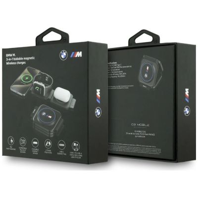 5. BMW M Qi2 15W Print Logo 3-in-1 Wireless Charger - Blue
