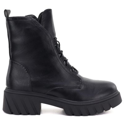 2. Women’s Black Block-Heel and Platform Ankle Boots Jezzi MR2502-9