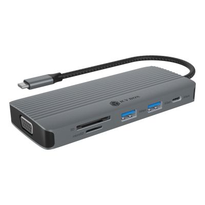 ICY BOX IB-DK4040a-CPD Wired USB 3.2 Gen 1 (3.1 Gen 1) Type-C Aluminum, Silver