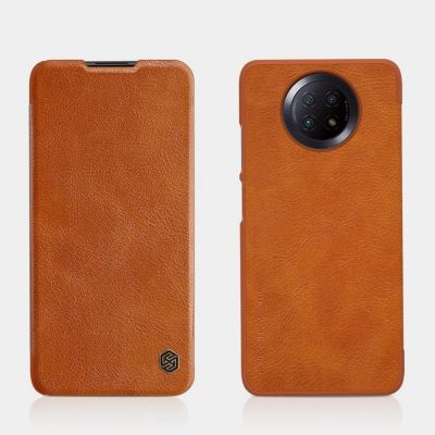 9. Nillkin Qin leather holster case for Xiaomi Redmi Note 9T 5G brown