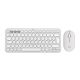 2. Logitech 920-012240 Keyboard Mouse Included Universal RF Wireless + Bluetooth QWERTY American International White