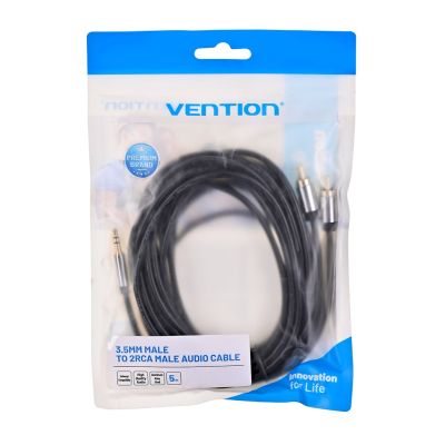 7. 3.5mm Male to 2RCA Male Audio Cable 5m Black
