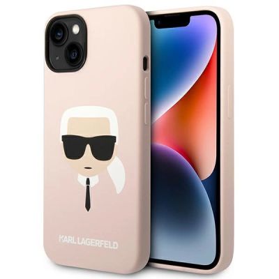 Karl Lagerfeld KLHMP14SSLKHLP iPhone 14 6.1 "hardcase light pink / light pink Silicone Karl`s Head Magsafe