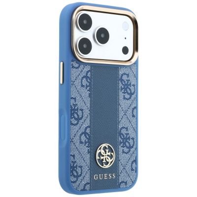 4. Guess 4G with Stripe Round and Classic Logos MagSafe Case for iPhone 17 Pro Max / 18 Pro Max - Blue