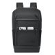 4. Rivacase Eden City Backpack Black Polyester, Waxed Leather (Pull Up)