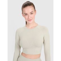 Women's training longsleeve crop top with cutout back 4F 4FRSS25TFLOF486-83S