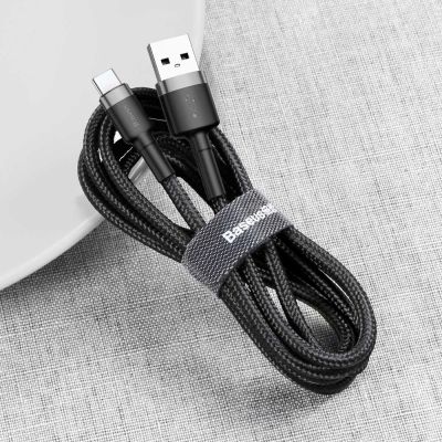 4. Baseus Cafule USB-A / USB-C QC 3.0 3A Cable 0.5 m - Black and Gray