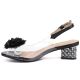 3. Black transparent sandals with a decorative heel D&A MR62-9100