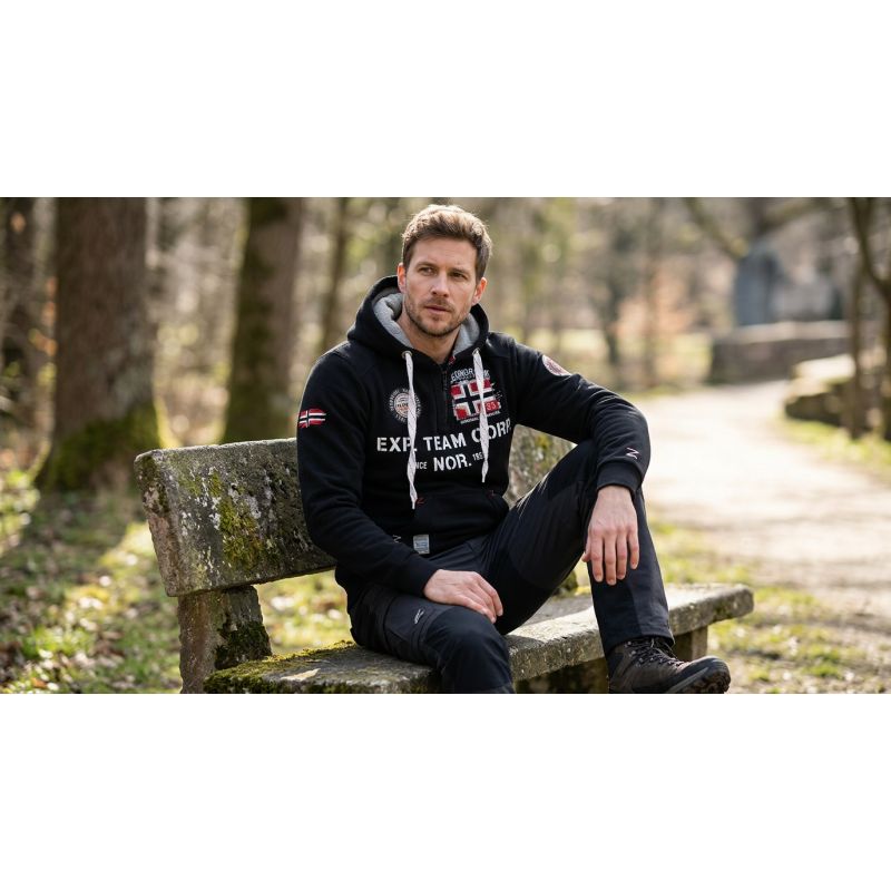 6. Men’s sweatshirt Geographical Norway GOPTAINE MEN 100 EO BS2 (WT1885H/GN-BLACK)