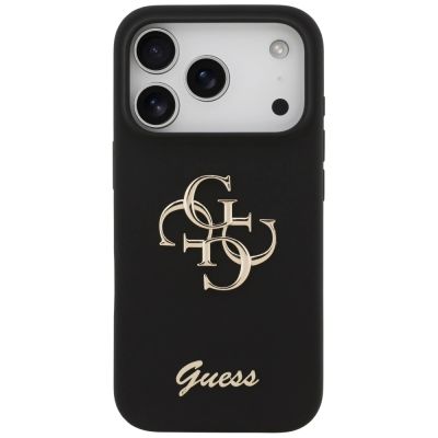 3. Guess Silicone Big 4G Script Case for iPhone 17 Pro - Black
