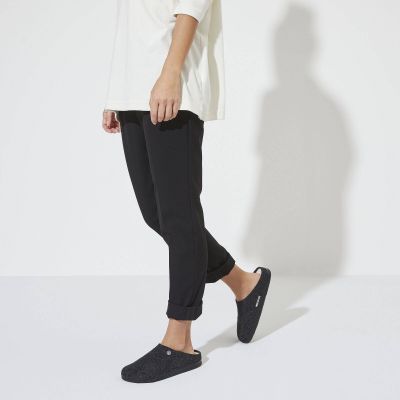 6. Birkenstock Zermatt Anthracite wool felt insulated slippers for women/men, regular size wide (1015090)