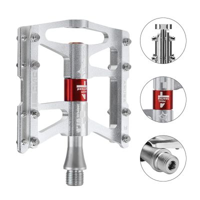 3. Rockbros JT410 4.10 4 Bearing Bicycle Pedals - Silver