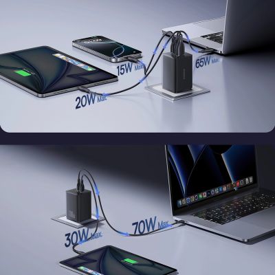 5. Baseus EnerFill FE11 100W Wall Charger 2 x USB-C + USB-A - Black