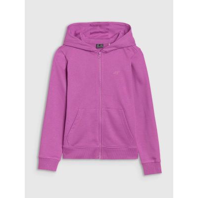 6. Girls' sweatshirt with a zipper and hood 4F 4FJWSS25TSWSF1706-50S