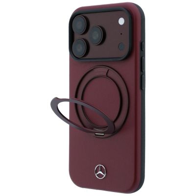 2. Mercedes Leather with Ring Stand MagSafe Case for iPhone 18 Pro / 17 Pro – Burgundy