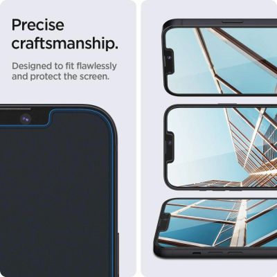 10. Spigen Glas.tR EZ Fit Tempered Glass for iPhone 13 / 13 Pro / 14 / 16e / 17e - 2 pcs.