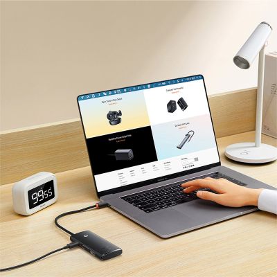 15. Baseus Lite Series multifunctional HUB USB Type C - 2 x USB 3.0 / USB Type C PD / HDMI 1,4 / SD / TF white (WKQX050102)