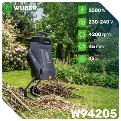 8. Electric branch shredder 2500W 45L W94205 WUBER