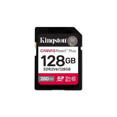 6. KINGSTON microSDXC Canvas 128GB React Plus UHS-II 280R/100W U3 V60 for Full HD/4K