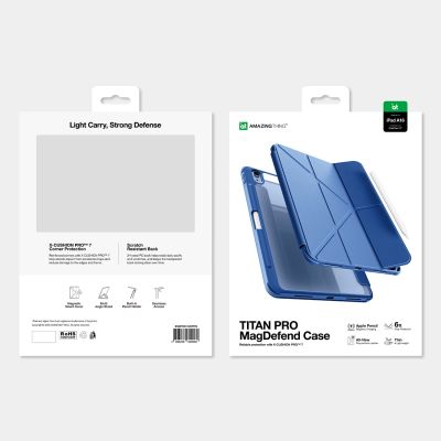 10. AMAZINGTHING Titan Pro Case for iPad A16 11" with 720° Rotation Stand and Pencil Holder - Blue