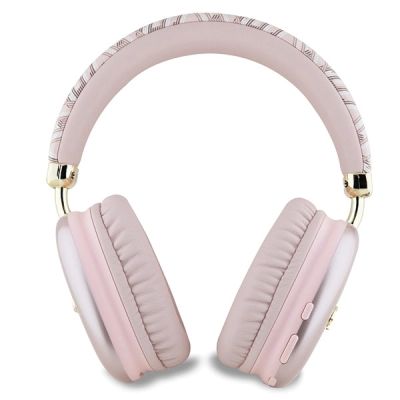 3. Guess GCube Metallic Script Logo Headphones - Pink