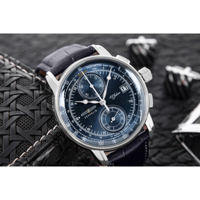 4. Men’s ZEPPELIN 100 Yahre Chronograph Watch 8670-3 + BOX