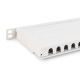 19. High density patch panel 19'' 24x RJ45, LSA level, cat.6A, shielded, 0.5U, gray, cable guide
