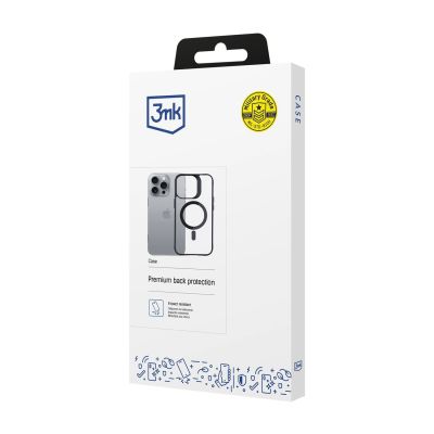 6. 3mk Satin Armor MagCase with MagSafe for iPhone 16 Pro - Clear with Black Frame