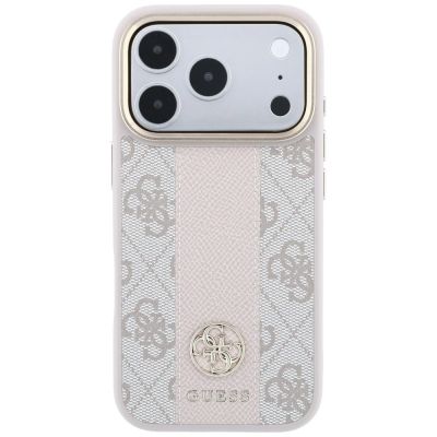 3. Guess 4G with Stripe Round and Classic Logos MagSafe Case for iPhone 17 Pro Max / 18 Pro Max - Pink