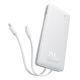 2. Baseus Airpow Lite 10000mAh 22.5W Power Bank with Built-in USB-C and Lightning Cables - White