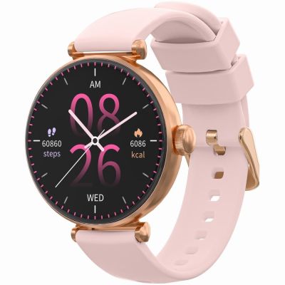 2. Smartwatch Gravity Rose Gold Silver Pink 2 Straps GT26-4
