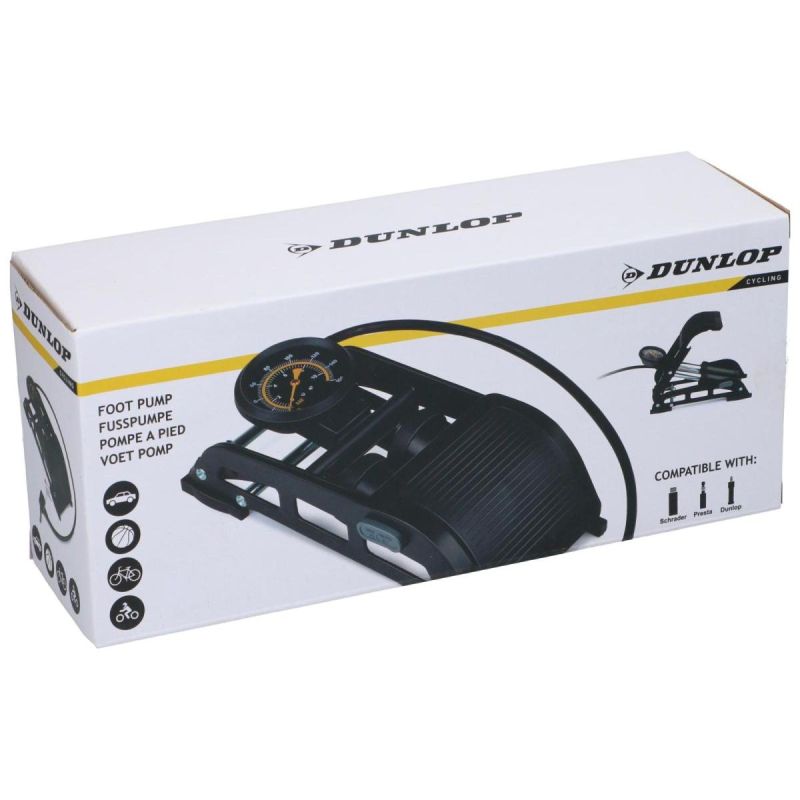 21. DUNLOP 2-PISTON FOOT PUMP WITH PRESSURE GAUGE BIKE CAR BALL