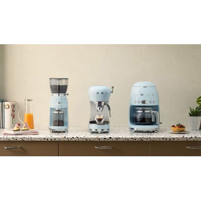 7. SMEG coffee machine model DCF02PBEU pastel blue