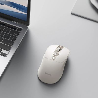 9. Baseus Editor Wireless Computer Mouse with 800mAh Battery and Battery Status Indicator - White