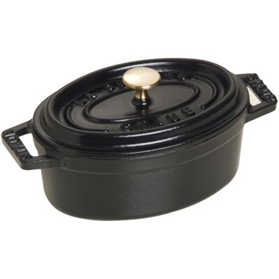 2. Staub Mini Oval Cast Iron Pot - 250 ml, Black