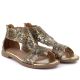 3. Women's openwork snakeskin gold sandals M.Daszyński MR24148-2