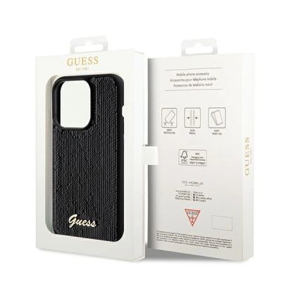 8. Guess Sequin Script Metal case for iPhone 14 Pro - black